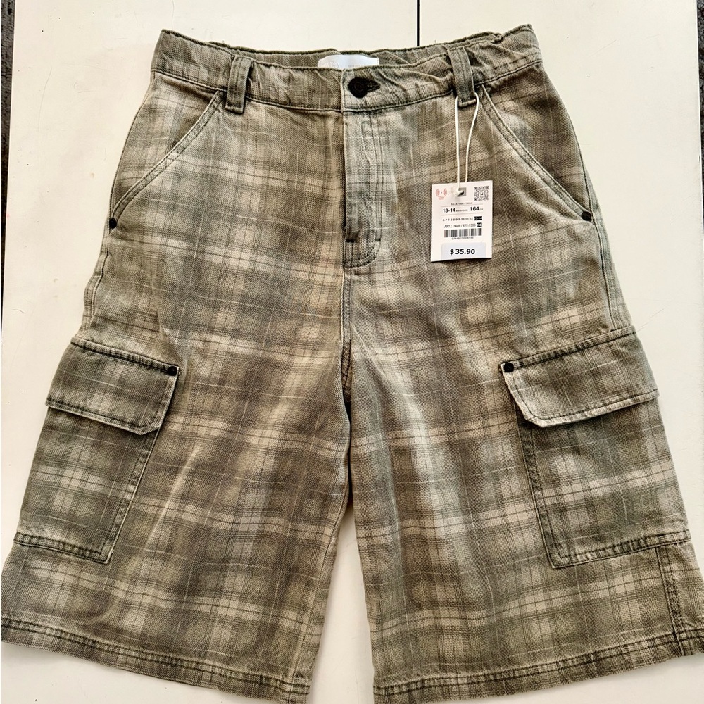 Plaid Cargo Zara Kids Shorts